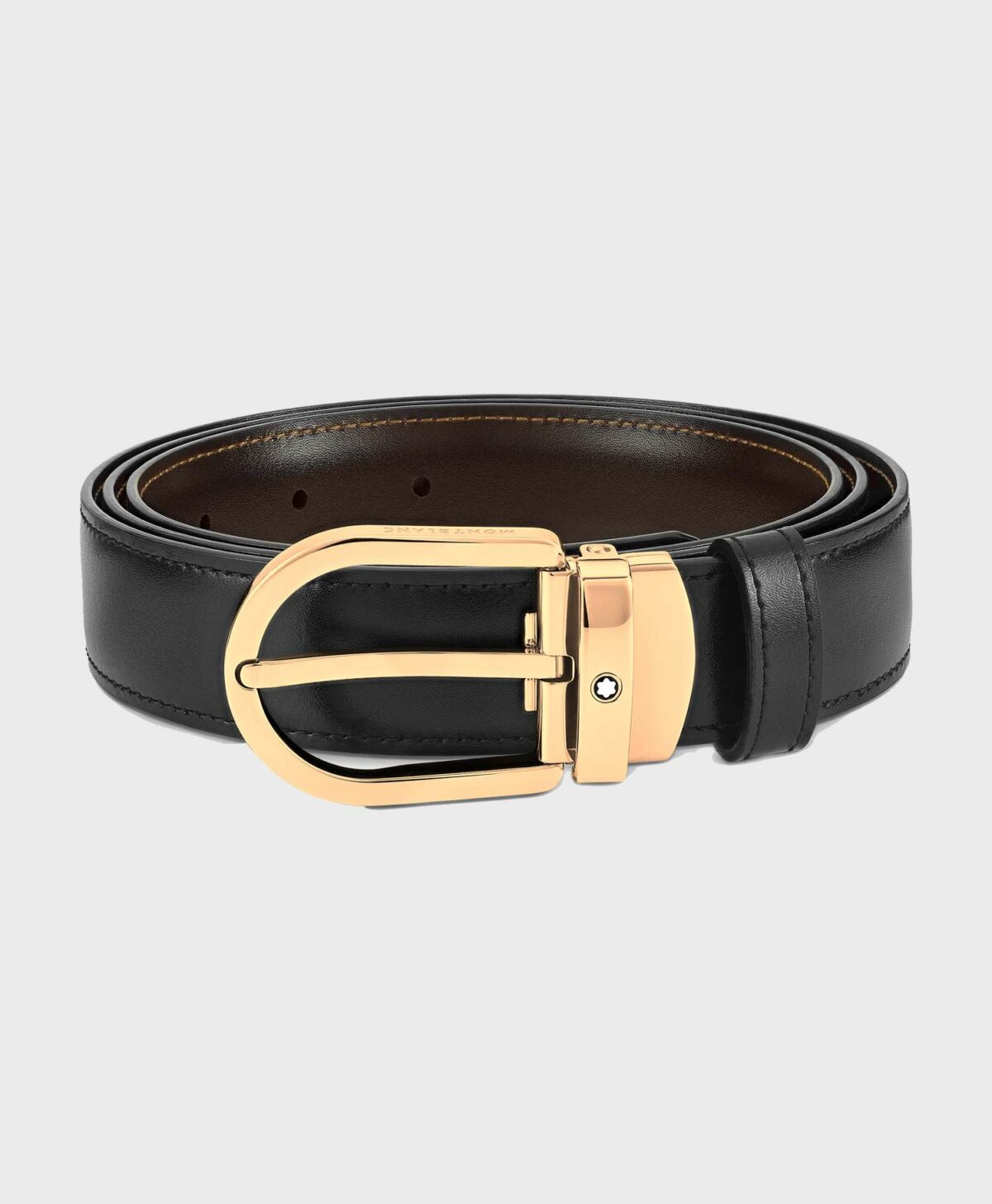 Dây lưng mạ vàng Montblanc Reversible Leather Belt 111633