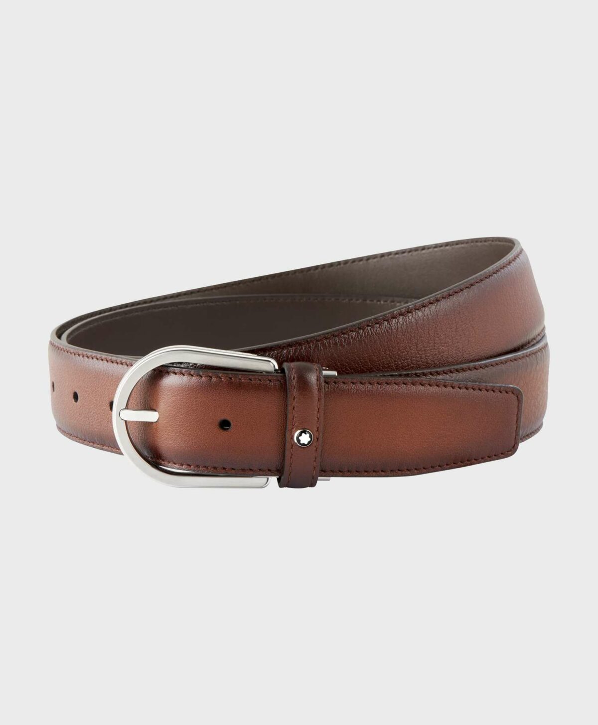 Dây lưng Montblanc màu nâu bản Horseshoe Buckle Belt 118413
