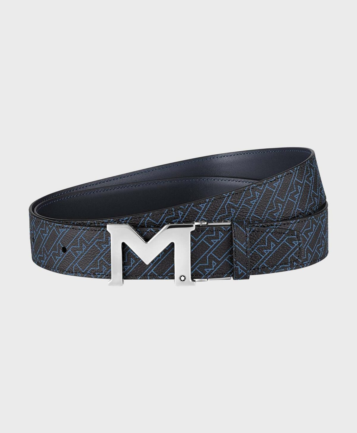 Dây lưng Montblanc nam M Buckle Palladium-Coated Belt 127699