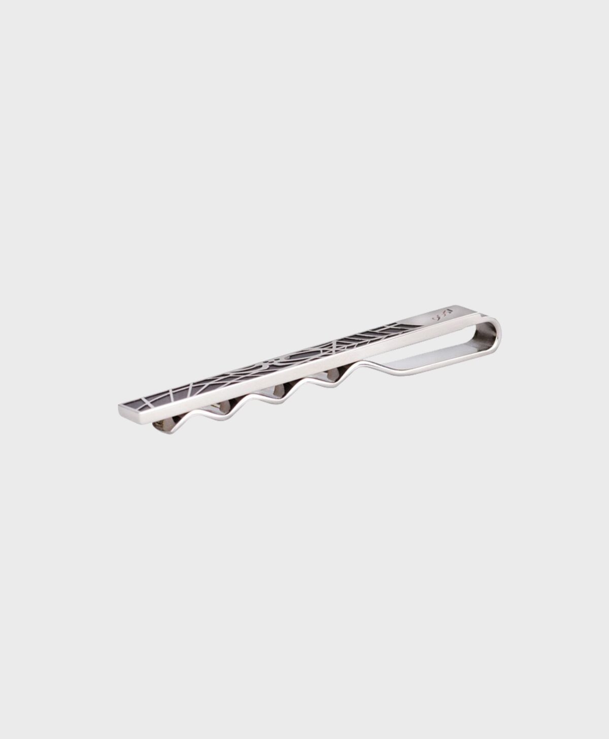 Montblanc Black Spider Web Tie Bar Clip Stainless Steel 114710