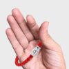 Montblanc Bracelet Steel 3 Rings Closing and Red Leather MB130902