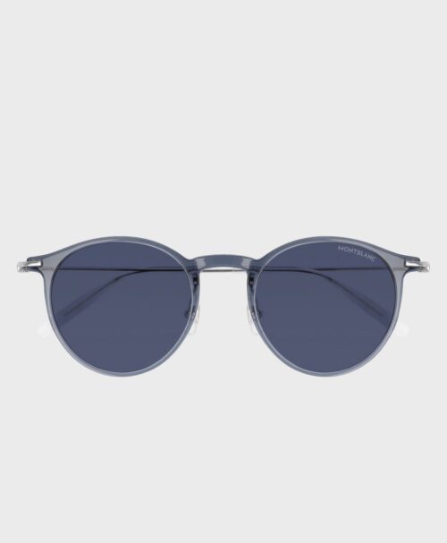 Kính mát Montblanc Established MB0097S-004 Blue/Silver Sunglasses Man