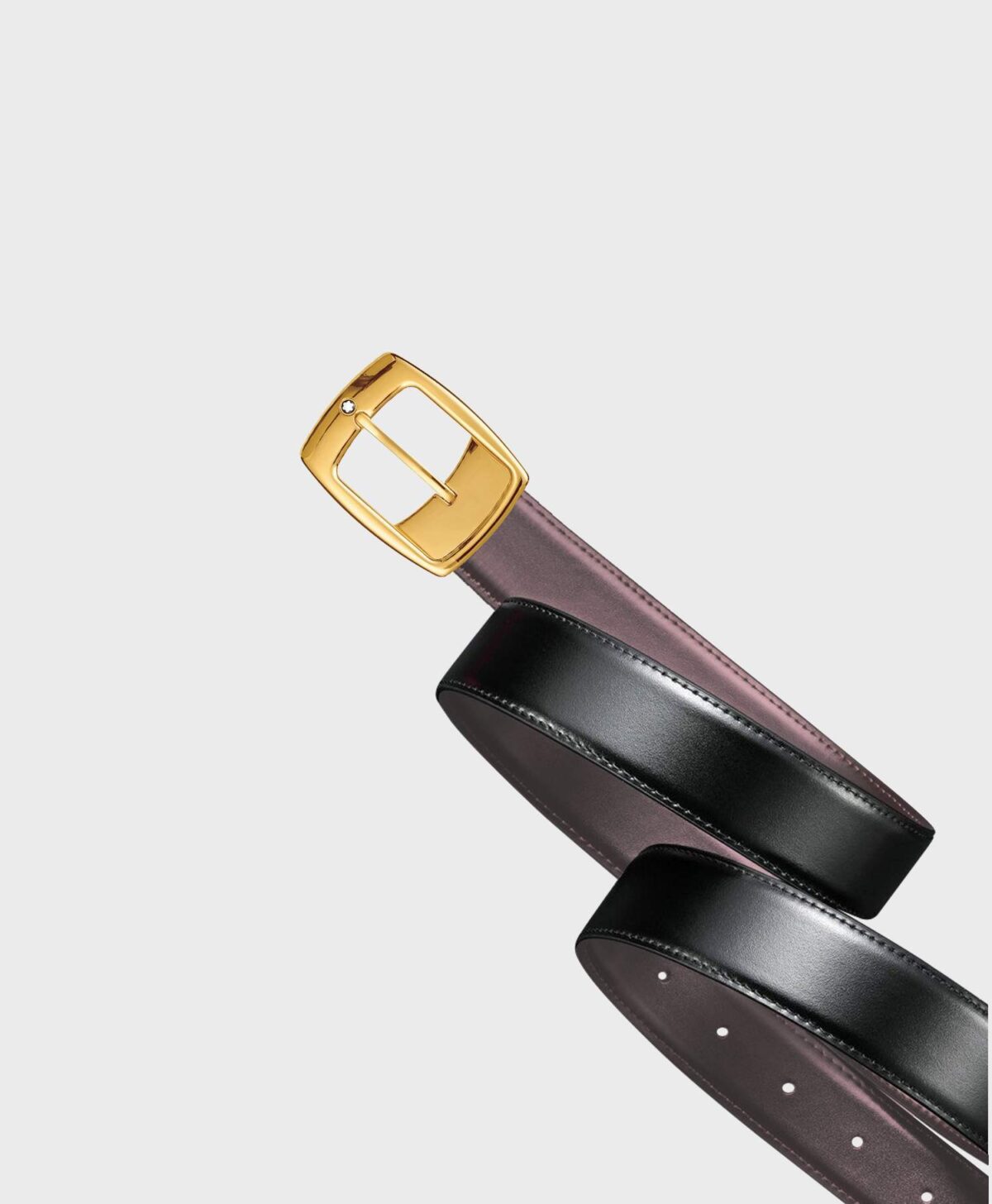 Montblanc Reversible Gold Coated Buckle-Black/Brown Leather Classic Belt 30mm MB5562 / MB-5562