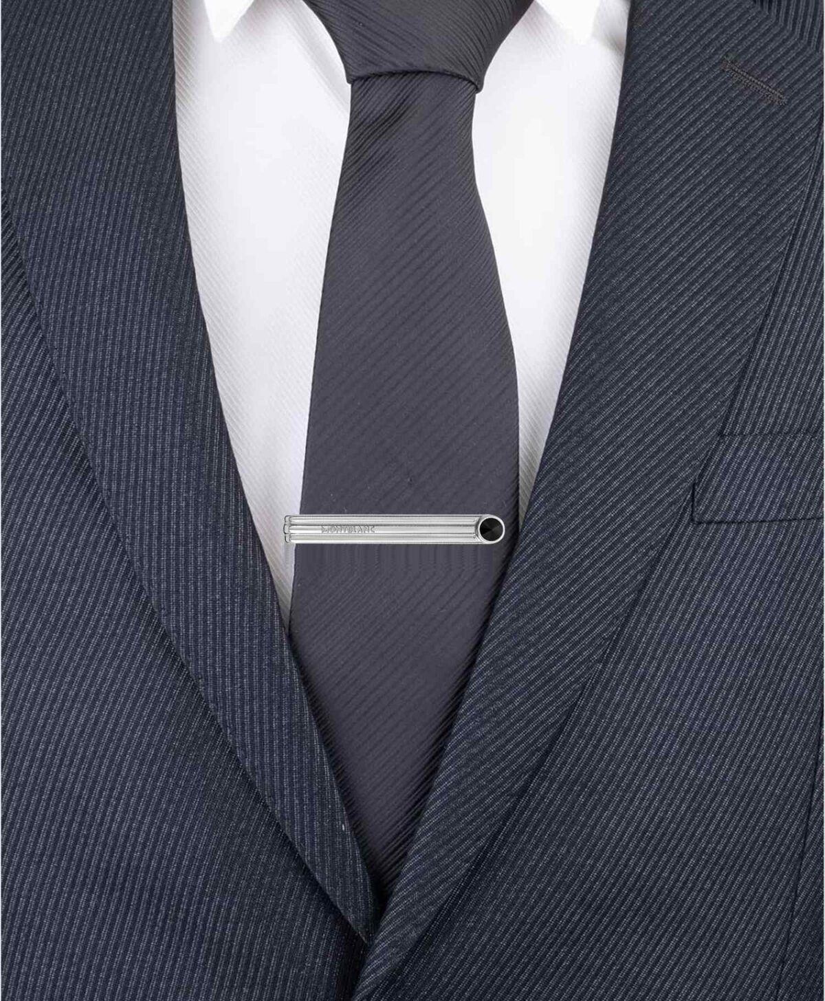 Montblanc Stainless Steel Facetted Onyx Men's Tie Bar 116638