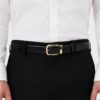 Montblanc Steel Red/Gold PVD Curved Horseshoe Pin Buckle Belt MB114413