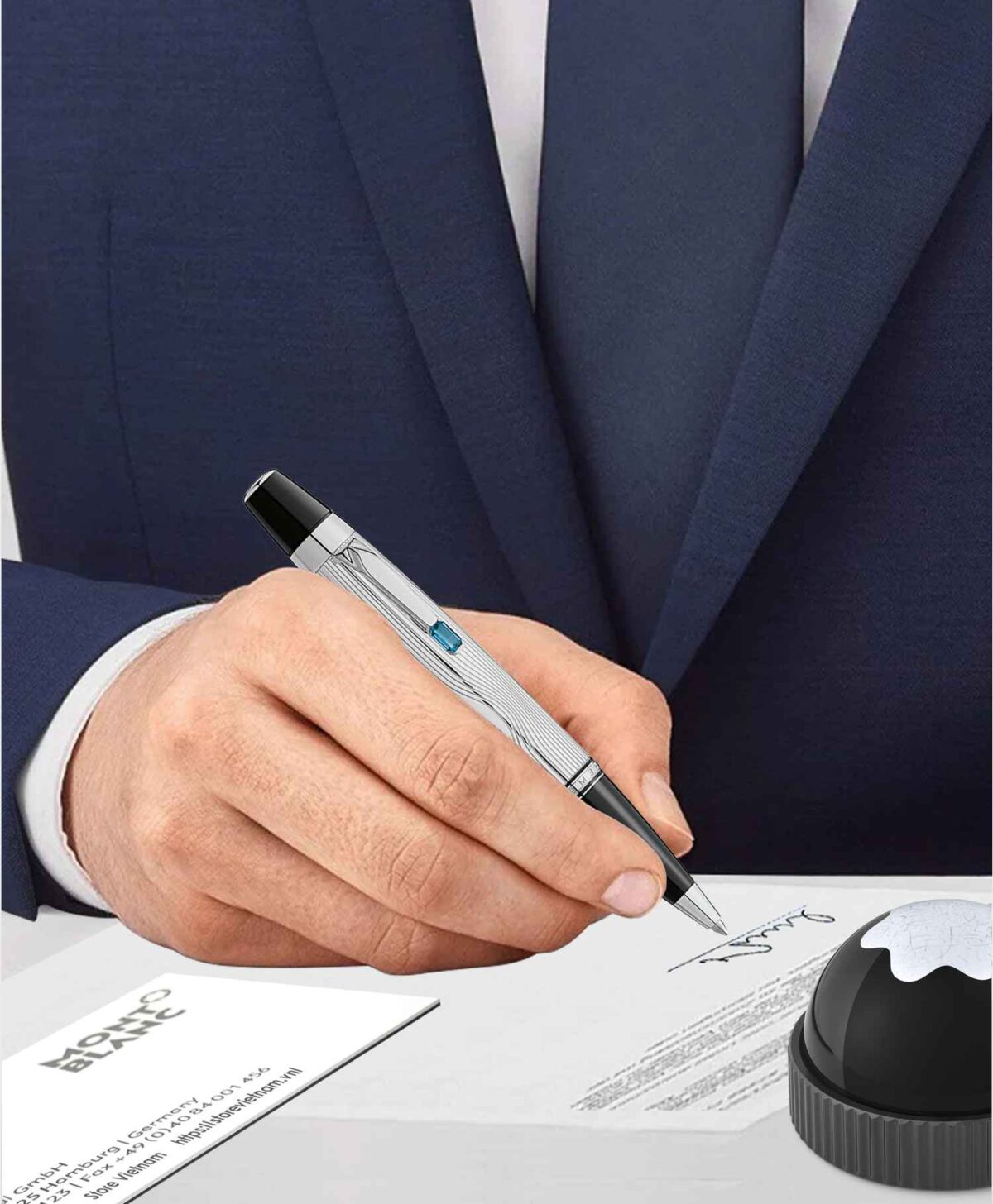 Review Montblanc Boheme Arabesque Azur Ballpoint Pen 103049