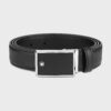 Thắt lưng bản 3cm Montblanc Black Saffiano Leather Belt 114421