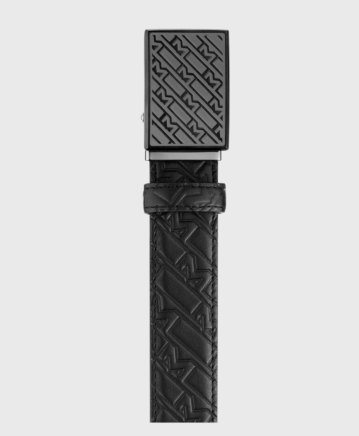 Thắt lưng bản nhỏ nam Montblanc Black 30 mm Leather Belt 129450