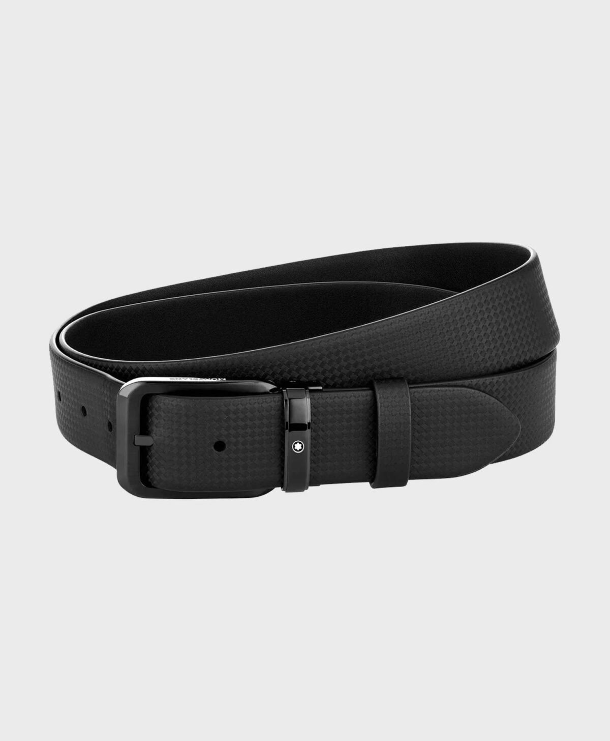 Thắt lưng Montblanc đen carbon Reversible Leather Belt 128773