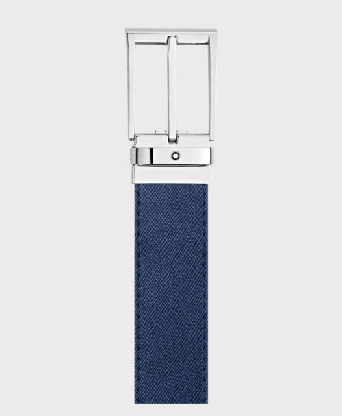Thắt lưng Montblanc màu xanh Black/Blue 35mm Reversible Leather Belt MB118438