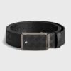 Thắt lưng nam hàng hiệu Montblanc Black Leather Belt 199106