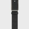 Thắt lưng nam hiệu Montblanc Black 35mm Leather Belt 199106