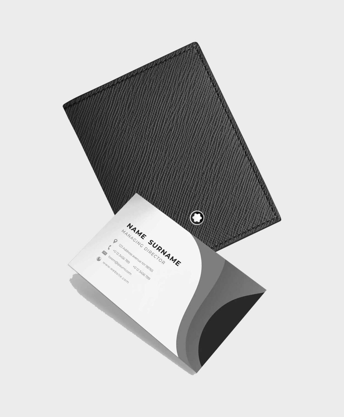 Ví đựng thẻ card Montblanc Sartorial Mini Wallet 4cc 130321